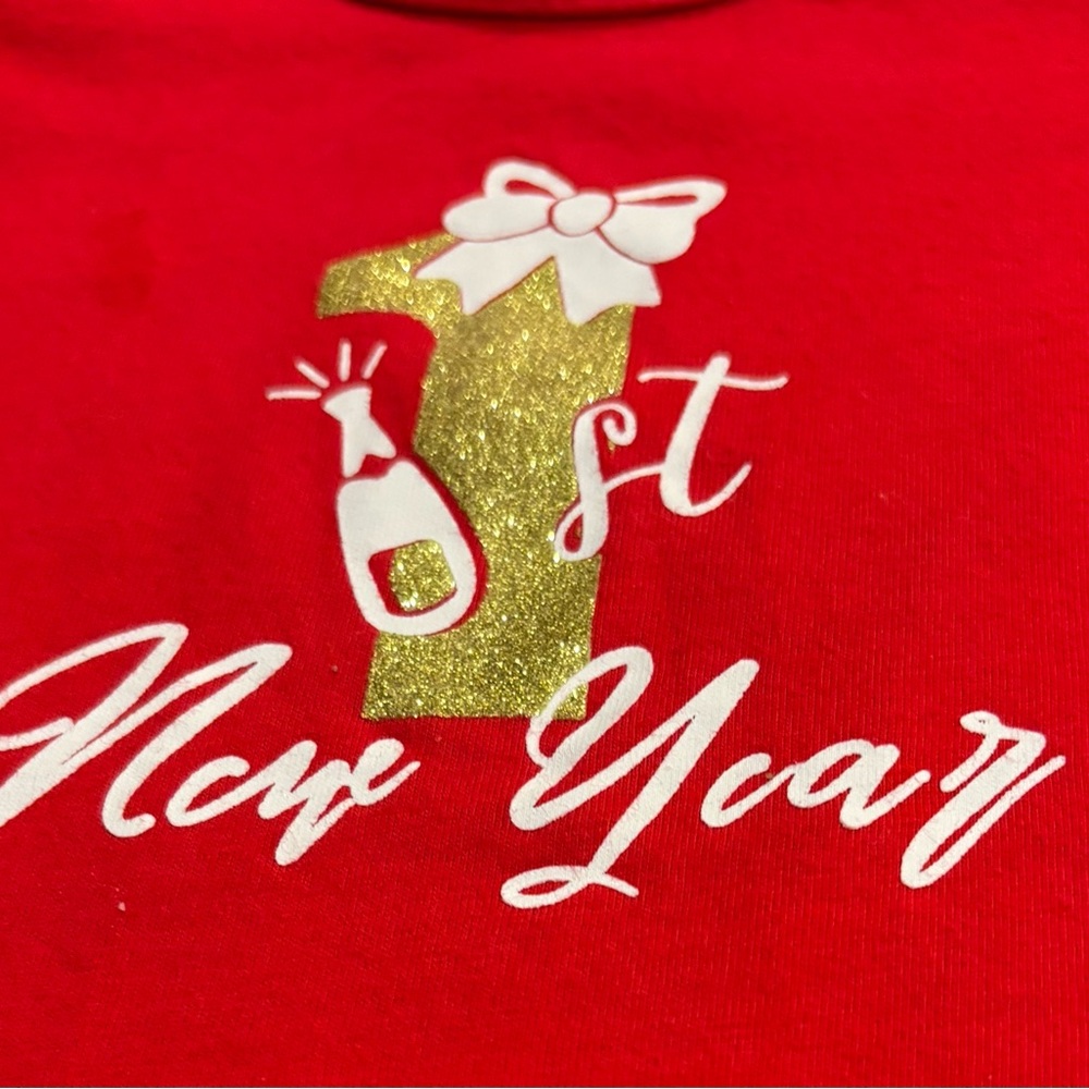 First New Year Sparkly Romper